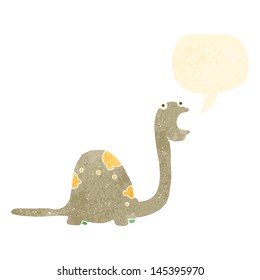 dinosaurio amigable con dibujos retro