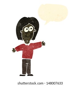 retro cartoon friendly man