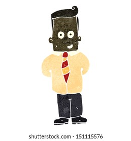 oficial amigable con dibujos animados retro