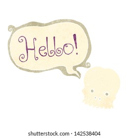 retro cartoon friendly skull