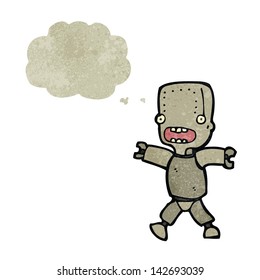 retro cartoon frightened robot