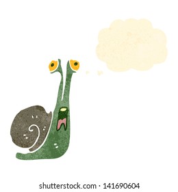 retro cartoon frightened snail