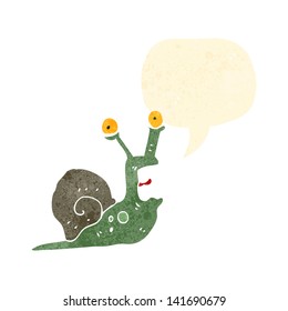 retro cartoon frightened snail