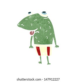 retro cartoon frog