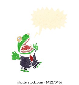 retro cartoon frog in suit