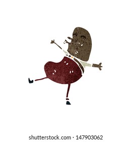 retro cartoon funny bean shaped man