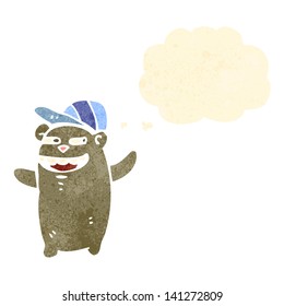 urso engraçado de desenho animado retrô
