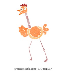 retro cartoon funny bird