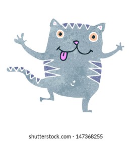 retro cartoon funny cat