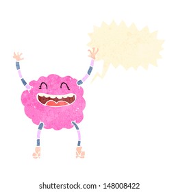 retro cartoon funny cloud monster