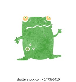 retro cartoon funny frog