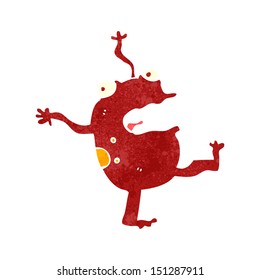 retro cartoon funny frog