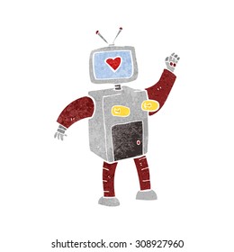 retro cartoon funny robot