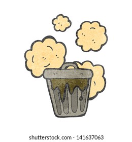 lata de basura de dibujos animados retro