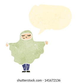 caricatura retro disfraz fantasma