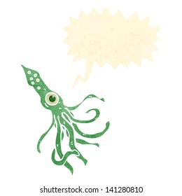 retro cartoon giant octopus