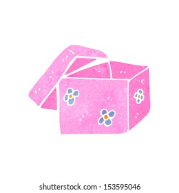caja de regalo de dibujos animados retro