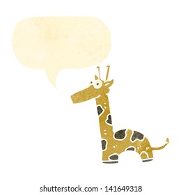 girafa de dibujos animados retro