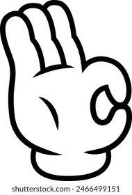 Retro Cartoon Gloved Hand Gesture