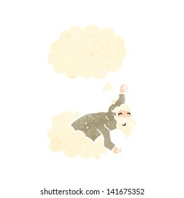 retro cartoon god on cloud