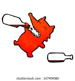 retro cartoon greedy fox