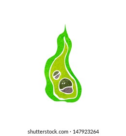 retro cartoon green fireball