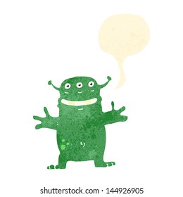 alien retro de dibujos animados