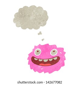 retro cartoon gross fly with thought bubble