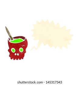 retro cartoon gross halloween skull
