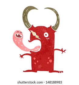 retro cartoon gross little devil