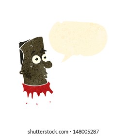 retro cartoon gross severed head