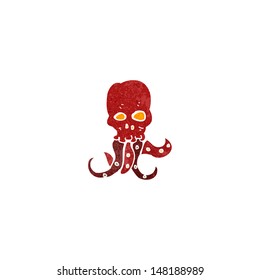 retro cartoon gross skull