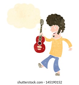 retro cartoon guitar player