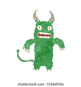 retro cartoon hairy monster