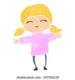 retro cartoon happy blond girl