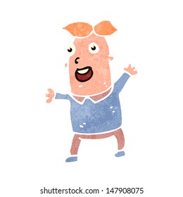 retro cartoon happy boy