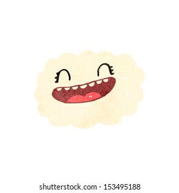 nube feliz de dibujos animados retro