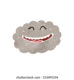 retro cartoon happy cloud