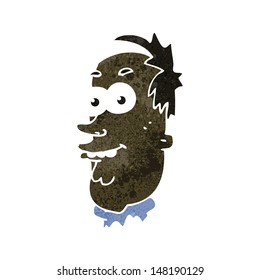 caricatura retro cara feliz