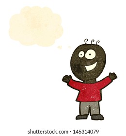 retro cartoon happy man