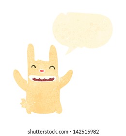 retro cartoon happy rabbit