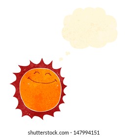 caricatura retro sol feliz