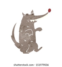 retro cartoon happy wolf