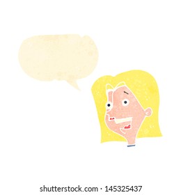 retro cartoon happy  woman