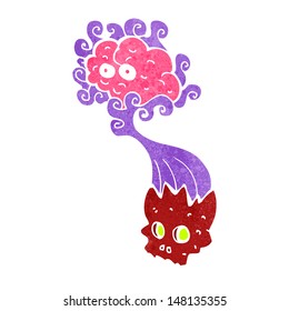 retro cartoon haunted skull