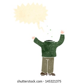 retro cartoon headless man