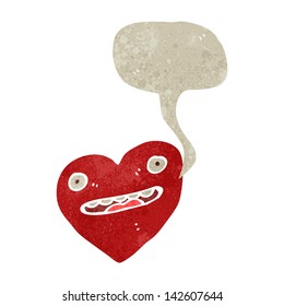 retro cartoon heart with speech bubble