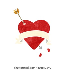 retro cartoon heart tattoo