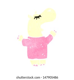 caricatura retro hippo