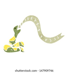 retro cartoon hissing snake